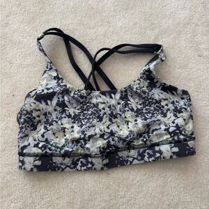 Lululemon Athletica Black and White Floral Energy Bra